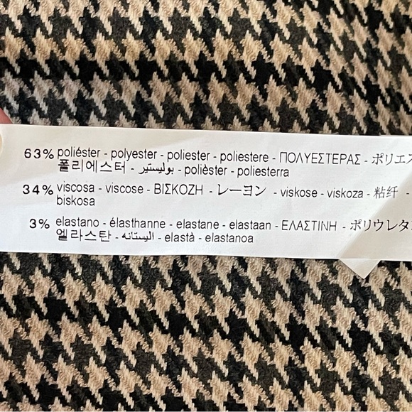 Zara Houndstooth Shorts Black-Tan, Size S - Picture 10 of 11